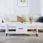 Tavolino da Salotto Bianco Lucido 102x50x40cm Legno Multistrato Tavolino da Salotto Bianco Lucido 102x50x40cm Legno Multistrato