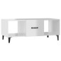 Tavolino da Salotto Bianco Lucido 102x50x40cm Legno Multistrato Tavolino da Salotto Bianco Lucido 102x50x40cm Legno Multistrato
