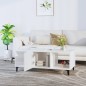 Tavolino da Salotto Bianco Lucido 102x50x40cm Legno Multistrato Tavolino da Salotto Bianco Lucido 102x50x40cm Legno Multistrato