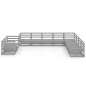 vidaXL Set Divani da Giardino 10 pz Grigio in Legno Massello di Pino vidaXL Set Divani da Giardino 10 pz Grigio in Legno Massello di Pino