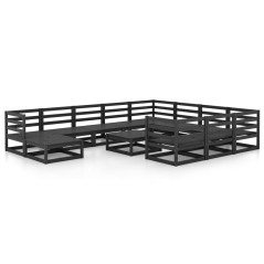 vidaXL Set Divani da Giardino 12 pz in Legno Massello di Pino