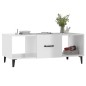 Tavolino da Salotto Bianco Lucido 102x50x40cm Legno Multistrato Tavolino da Salotto Bianco Lucido 102x50x40cm Legno Multistrato