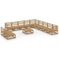 vidaXL Set Divani da Giardino 12 pz Marrone Ambra Legno Massello Pino vidaXL Set Divani da Giardino 12 pz Marrone Ambra Legno Massello Pino