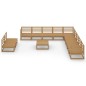 vidaXL Set Divani da Giardino 12 pz Marrone Ambra Legno Massello Pino vidaXL Set Divani da Giardino 12 pz Marrone Ambra Legno Massello Pino