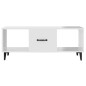 Tavolino da Salotto Bianco Lucido 102x50x40cm Legno Multistrato Tavolino da Salotto Bianco Lucido 102x50x40cm Legno Multistrato