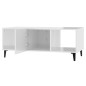 Tavolino da Salotto Bianco Lucido 102x50x40cm Legno Multistrato Tavolino da Salotto Bianco Lucido 102x50x40cm Legno Multistrato