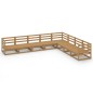 vidaXL Set Salotto da Giardino 8pz Marrone Ambra Legno Massello Pino vidaXL Set Salotto da Giardino 8pz Marrone Ambra Legno Massello Pino