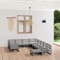 vidaXL Set Divani da Giardino 11 pz in Legno Massello di Pino