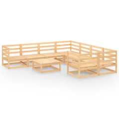vidaXL Set Divani da Giardino 9 pz in Legno Massello di Pino
