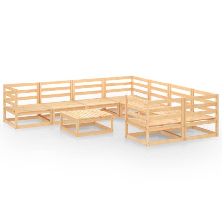 vidaXL Set Divani da Giardino 9 pz in Legno Massello di Pino