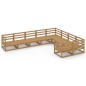 vidaXL Set Divani da Giardino 9 pz in Legno Massello di Pino vidaXL Set Divani da Giardino 9 pz in Legno Massello di Pino