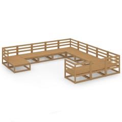 vidaXL Set Divani da Giardino 12 pz in Legno Massello di Pino