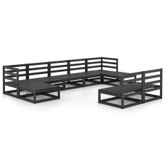 vidaXL Set Divani da Giardino 9 pz in Legno Massello di Pino