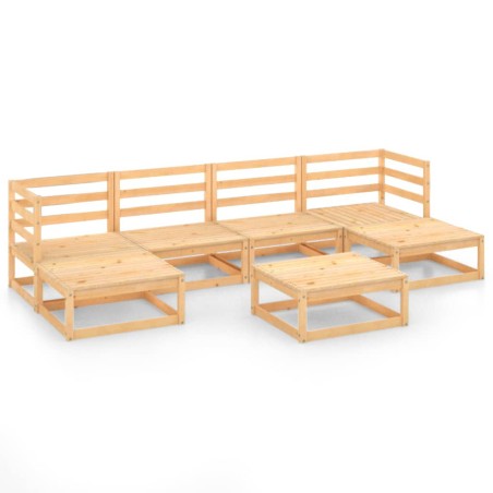 vidaXL Set Divani da Giardino 7 pz in Legno Massello di Pino