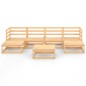 vidaXL Set Divani da Giardino 7 pz in Legno Massello di Pino vidaXL Set Divani da Giardino 7 pz in Legno Massello di Pino