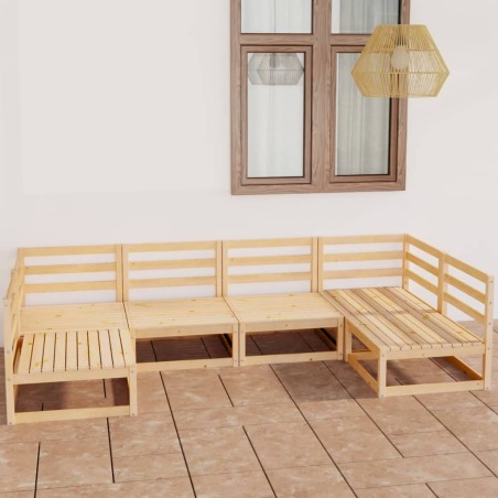 vidaXL Set Divani da Giardino 6 pz in Legno Massello di Pino