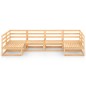 vidaXL Set Divani da Giardino 6 pz in Legno Massello di Pino