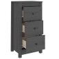 Credenze 2 pz Grigie 40x35x80 cm in Legno Massello di Pino Credenze 2 pz Grigie 40x35x80 cm in Legno Massello di Pino