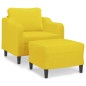 vidaXL Poltrona con Poggiapiedi Giallo Chiaro 60 cm in Tessuto vidaXL Poltrona con Poggiapiedi Giallo Chiaro 60 cm in Tessuto