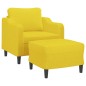 vidaXL Poltrona con Poggiapiedi Giallo Chiaro 60 cm in Tessuto vidaXL Poltrona con Poggiapiedi Giallo Chiaro 60 cm in Tessuto