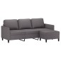 vidaXL Divano a 3 Posti con Poggiapiedi grigio 180 cm in Similpelle vidaXL Divano a 3 Posti con Poggiapiedi grigio 180 cm in Similpelle