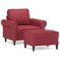 vidaXL Poltrona con Poggiapiedi Rosso Vino 60 cm in Similpelle vidaXL Poltrona con Poggiapiedi Rosso Vino 60 cm in Similpelle