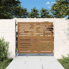 vidaXL Cancello da Giardino 85x75 cm Acciaio Corten Design Quadrato