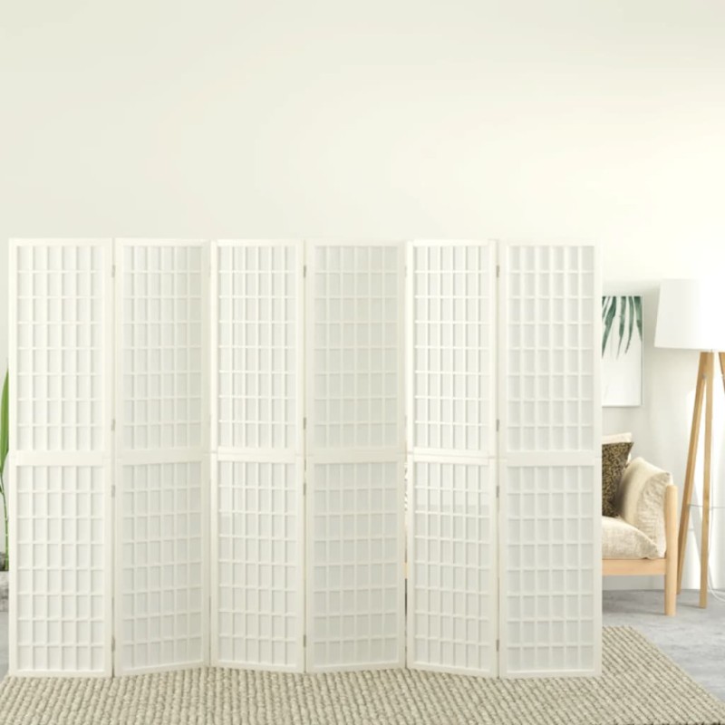 vidaXL Divisorio Pieghevole 6 Pannelli Stile Giapponese 240x170 Bianco vidaXL Divisorio Pieghevole 6 Pannelli Stile Giapponese 240x170 Bianco