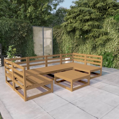 vidaXL Set Divani da Giardino 7 pz in Legno Massello di Pino