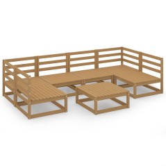 vidaXL Set Divani da Giardino 7 pz in Legno Massello di Pino
