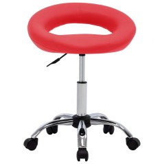 vidaXL Sedia da Pranzo Girevole Rossa in Similpelle
