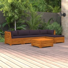 vidaXL Set Divani da Giardino 6 pz con Cuscini in Massello di Acacia