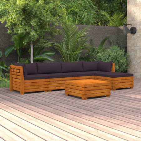 vidaXL Set Divani da Giardino 6 pz con Cuscini in Massello di Acacia