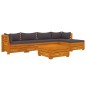 vidaXL Set Divani da Giardino 6 pz con Cuscini in Massello di Acacia vidaXL Set Divani da Giardino 6 pz con Cuscini in Massello di Acacia