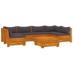 vidaXL Set Divani da Giardino 7 pz con Cuscini in Massello di Acacia