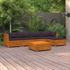 vidaXL Set Divani da Giardino 6 pz con Cuscini in Massello di Acacia