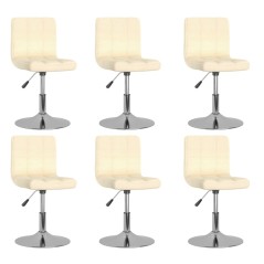 vidaXL Sedie da Pranzo Girevoli 6 pz Crema in Tessuto