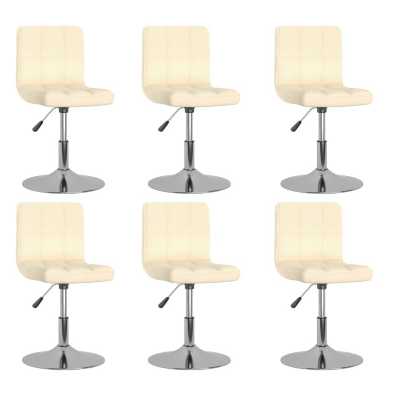 vidaXL Sedie da Pranzo Girevoli 6 pz Crema in Tessuto vidaXL Sedie da Pranzo Girevoli 6 pz Crema in Tessuto