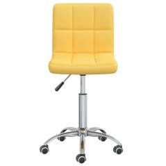 vidaXL Sedia da Pranzo Girevole Giallo Senape in Tessuto