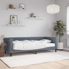 vidaXL Divano Letto con Materasso Grigio Scuro 80x200 cm in Velluto