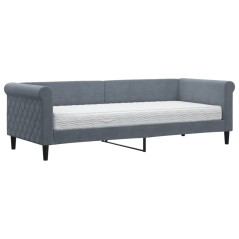 vidaXL Divano Letto con Materasso Grigio Scuro 80x200 cm in Velluto