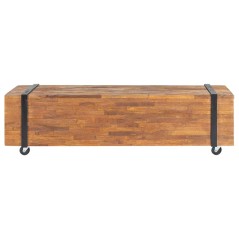 vidaXL Mobile Porta TV 110x30x32,5 cm in Legno Massello di Teak