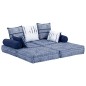vidaXL Pouf Modulare a 2 Posti Indaco in Tessuto vidaXL Pouf Modulare a 2 Posti Indaco in Tessuto