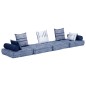 vidaXL Pouf Modulare a 2 Posti Indaco in Tessuto vidaXL Pouf Modulare a 2 Posti Indaco in Tessuto