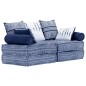 vidaXL Pouf Modulare a 2 Posti Indaco in Tessuto vidaXL Pouf Modulare a 2 Posti Indaco in Tessuto