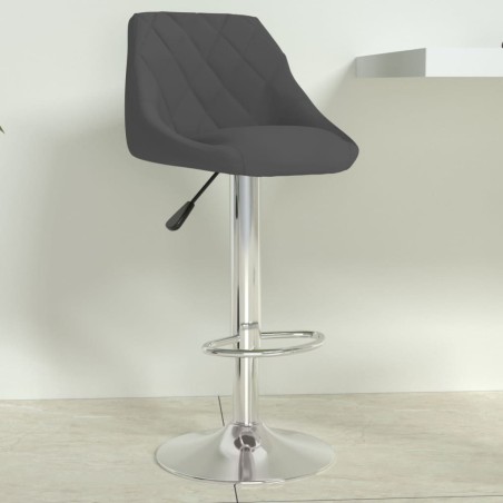 vidaXL Sgabello da Bar Grigio Scuro in Velluto
