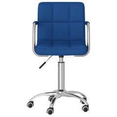 vidaXL Sedia da Pranzo Girevole Blu in Tessuto