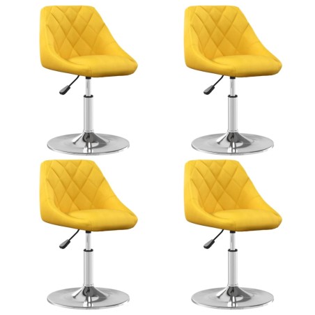 vidaXL Sedie da pranzo Girevoli 4 pz Giallo Senape in Velluto