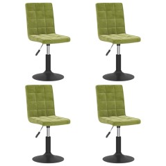 vidaXL Sedie da Pranzo Girevoli 4 pz Verde Chiaro in Velluto