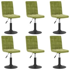 vidaXL Sedie da Pranzo Girevoli 6 pz Verde Chiaro in Velluto